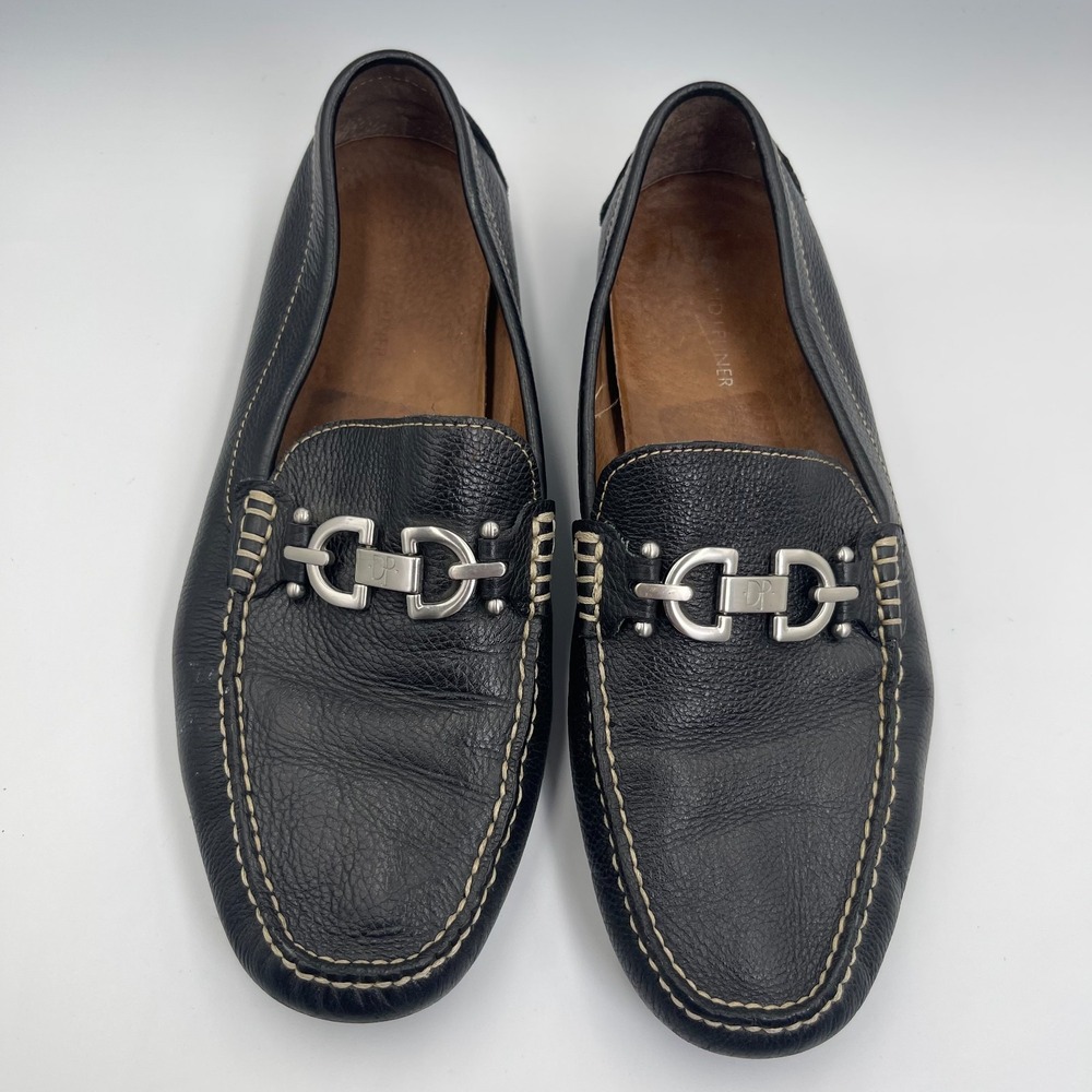 Donald J. Pliner Bit Driving Loafers Men's Size 10.5 Black Leather Casual Shoes